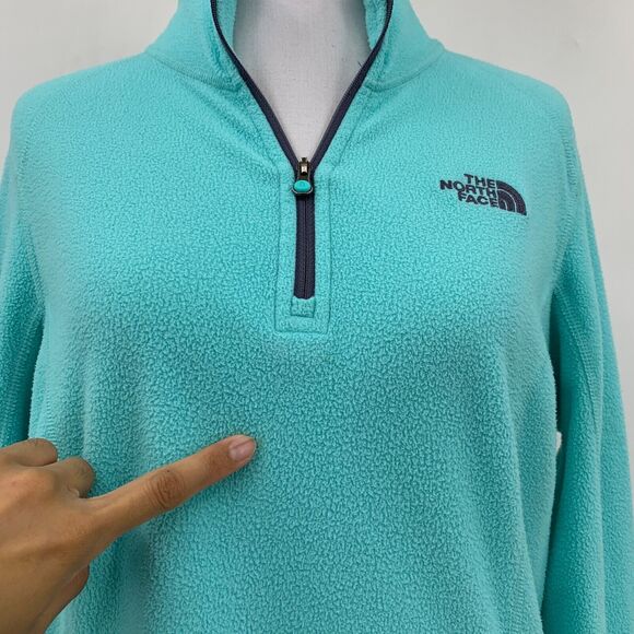 The North Face Jacket Womens M Medium Candy Fleece Knit Quarter Zip Mock *READ - Picture 4 of 12